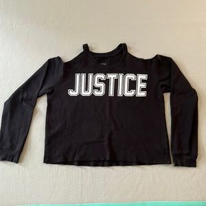 Justice cropped black sweatshirt